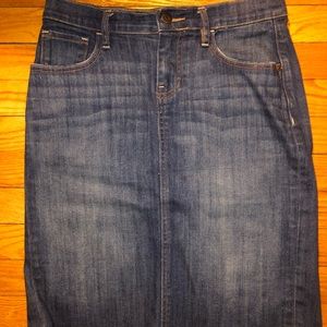 Knee length denim skirt